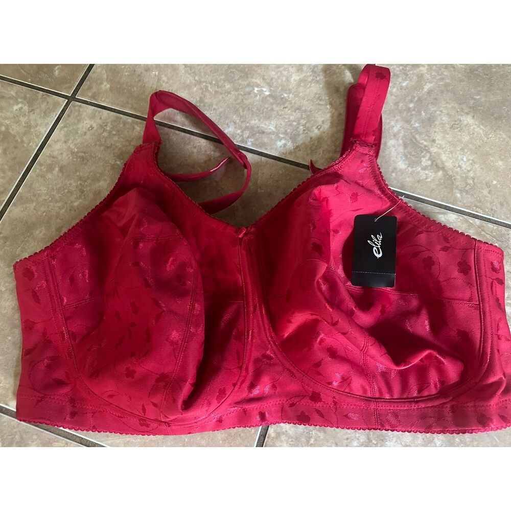 NWT Elila 44G Red Unlined Bra